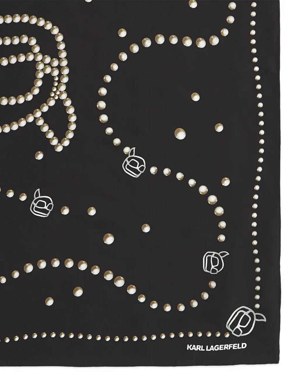 Karl Lagerfeld Ikonik zijden sjaal met parel-print Zwart