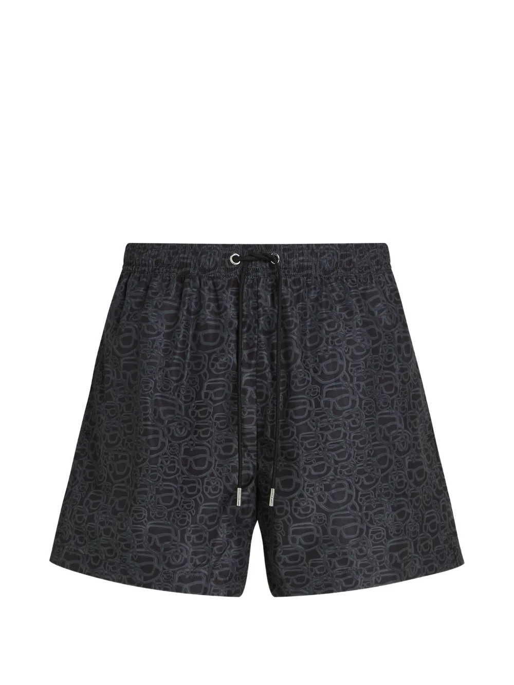 Karl Lagerfeld Ikon Sketch Face patterned swim shorts - Schwarz