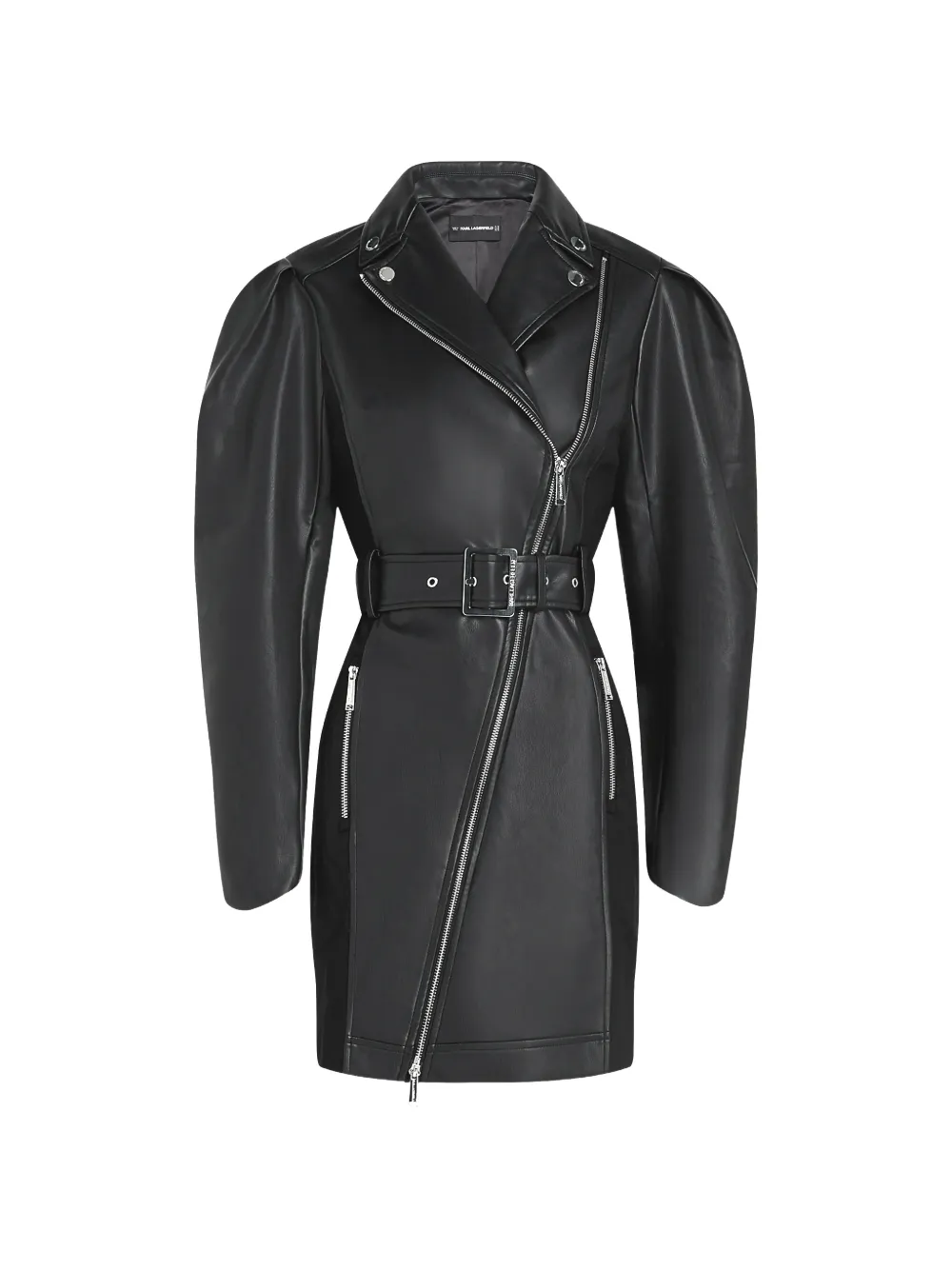 Karl Lagerfeld belted biker mini dress - Nero