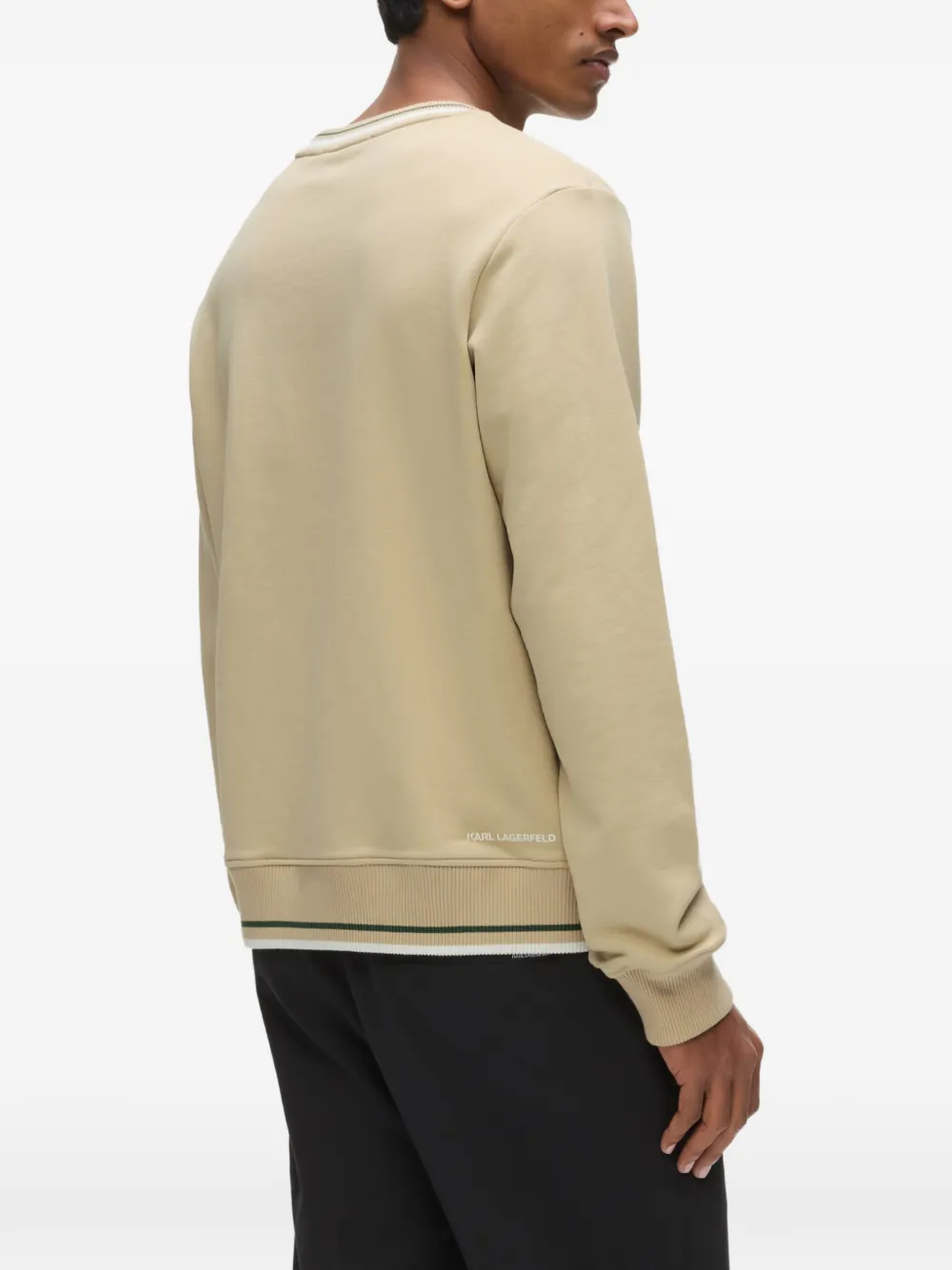Karl Lagerfeld Sweater met geborduurd logo Beige