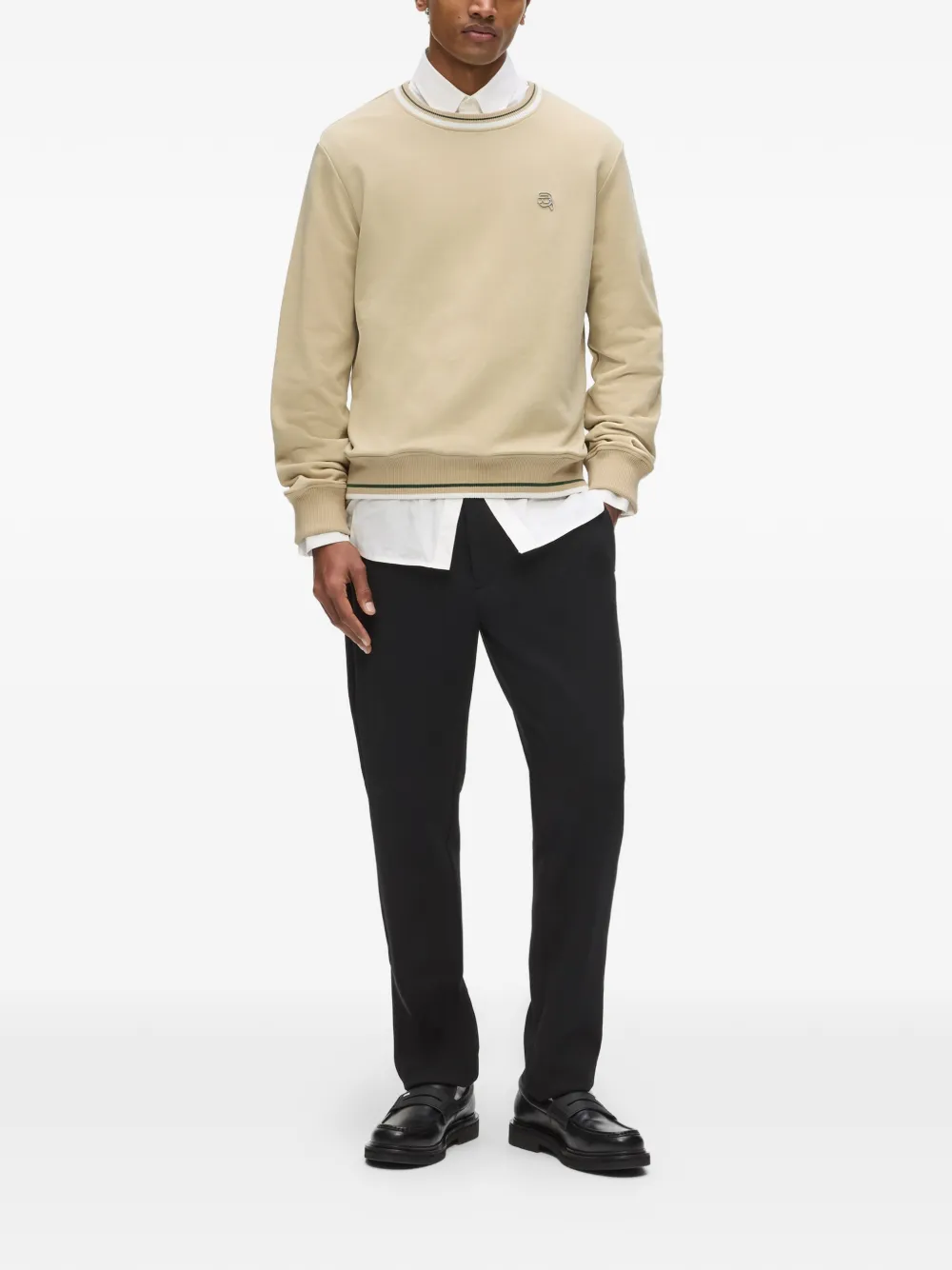 Karl Lagerfeld Sweater met geborduurd logo Beige
