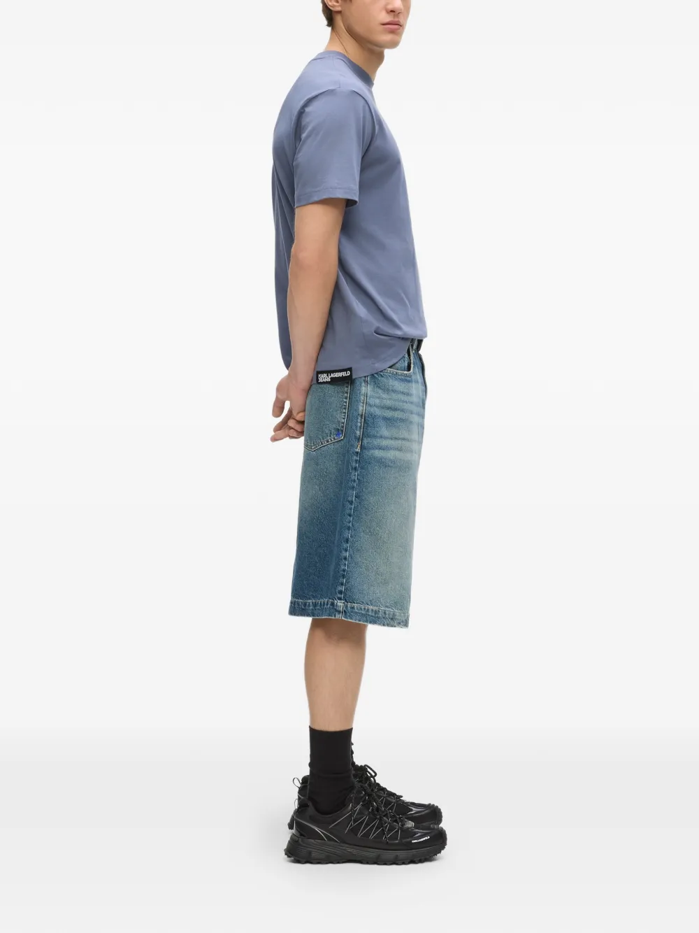 Karl Lagerfeld Jeans Shorts met wijde pijpen Blauw