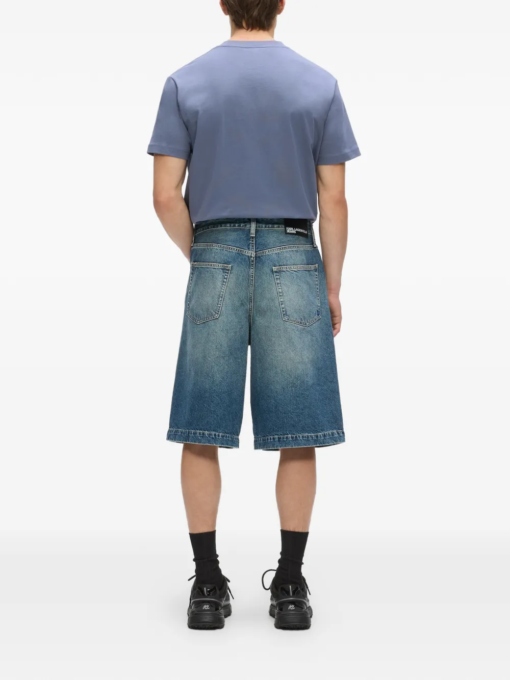 Karl Lagerfeld Jeans Shorts met wijde pijpen Blauw