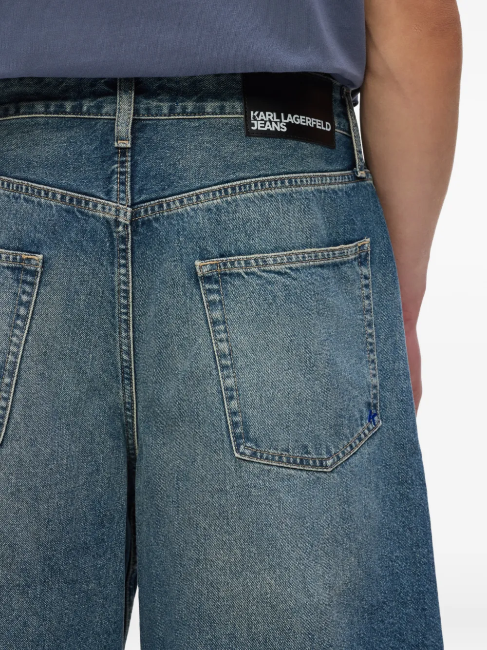 Karl Lagerfeld Jeans Shorts met wijde pijpen Blauw