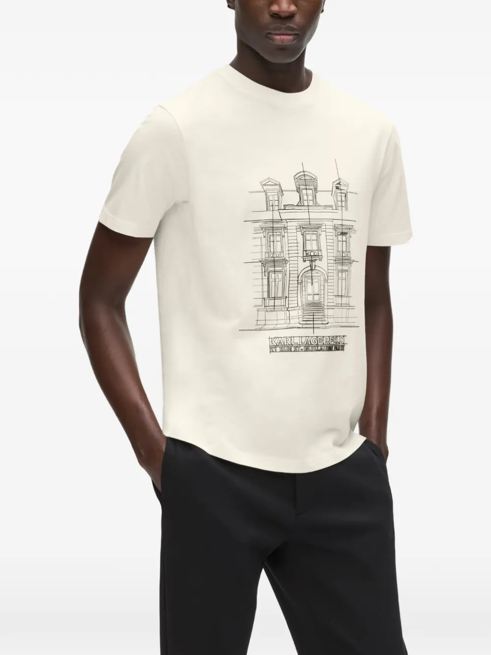 Karl Lagerfeld Rue St-Guillaume printed T-shirt - Toni neutri
