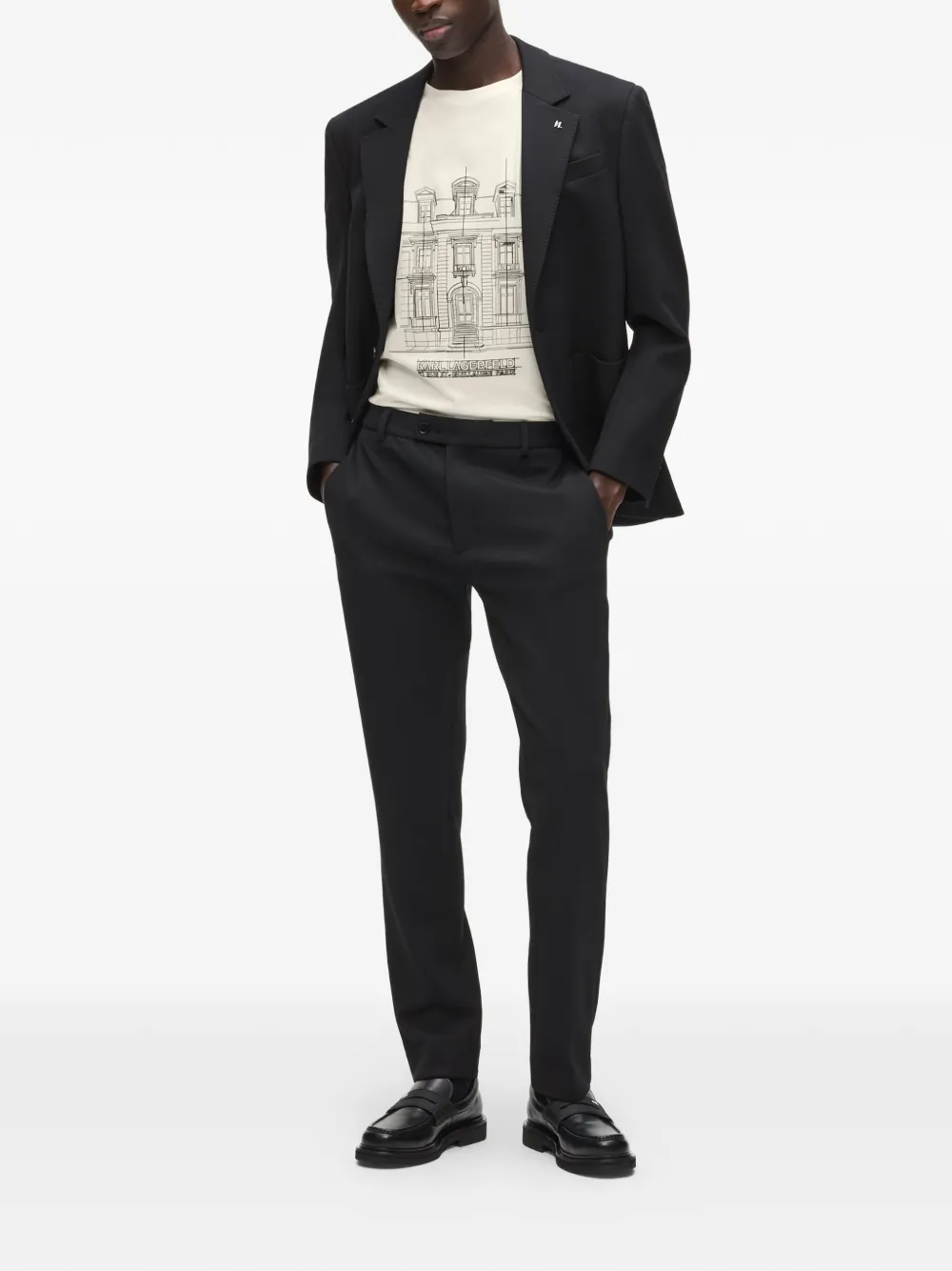 Karl Lagerfeld Rue St-Guillaume T-shirt met print Beige