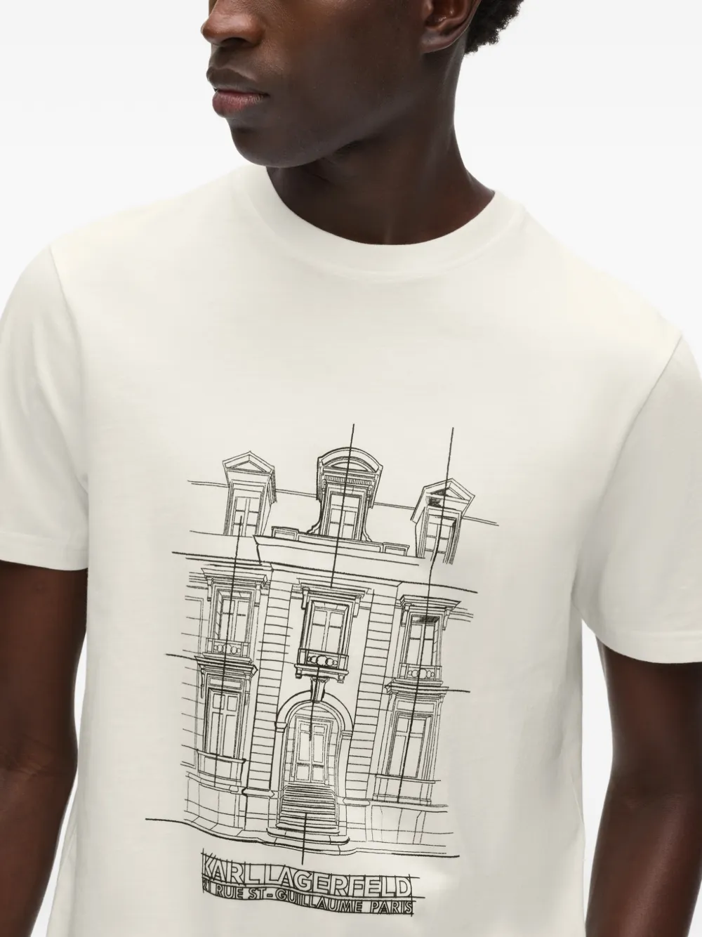 Karl Lagerfeld Rue St-Guillaume T-shirt met print Beige
