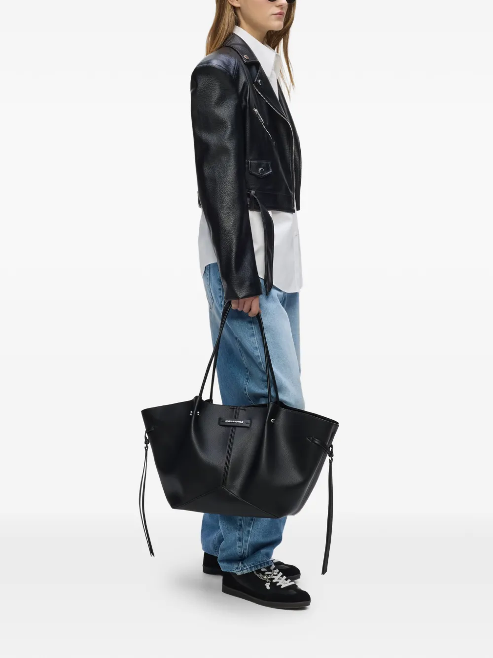 Karl Lagerfeld K Pierced shopper met handvat Zwart