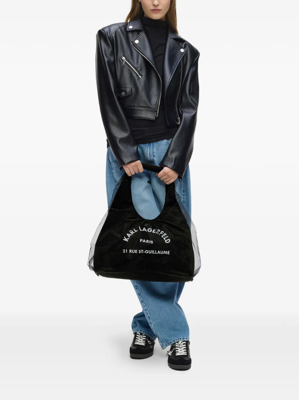 Karl Lagerfeld Rue St-Guillaume sling-mesh shopper Zwart