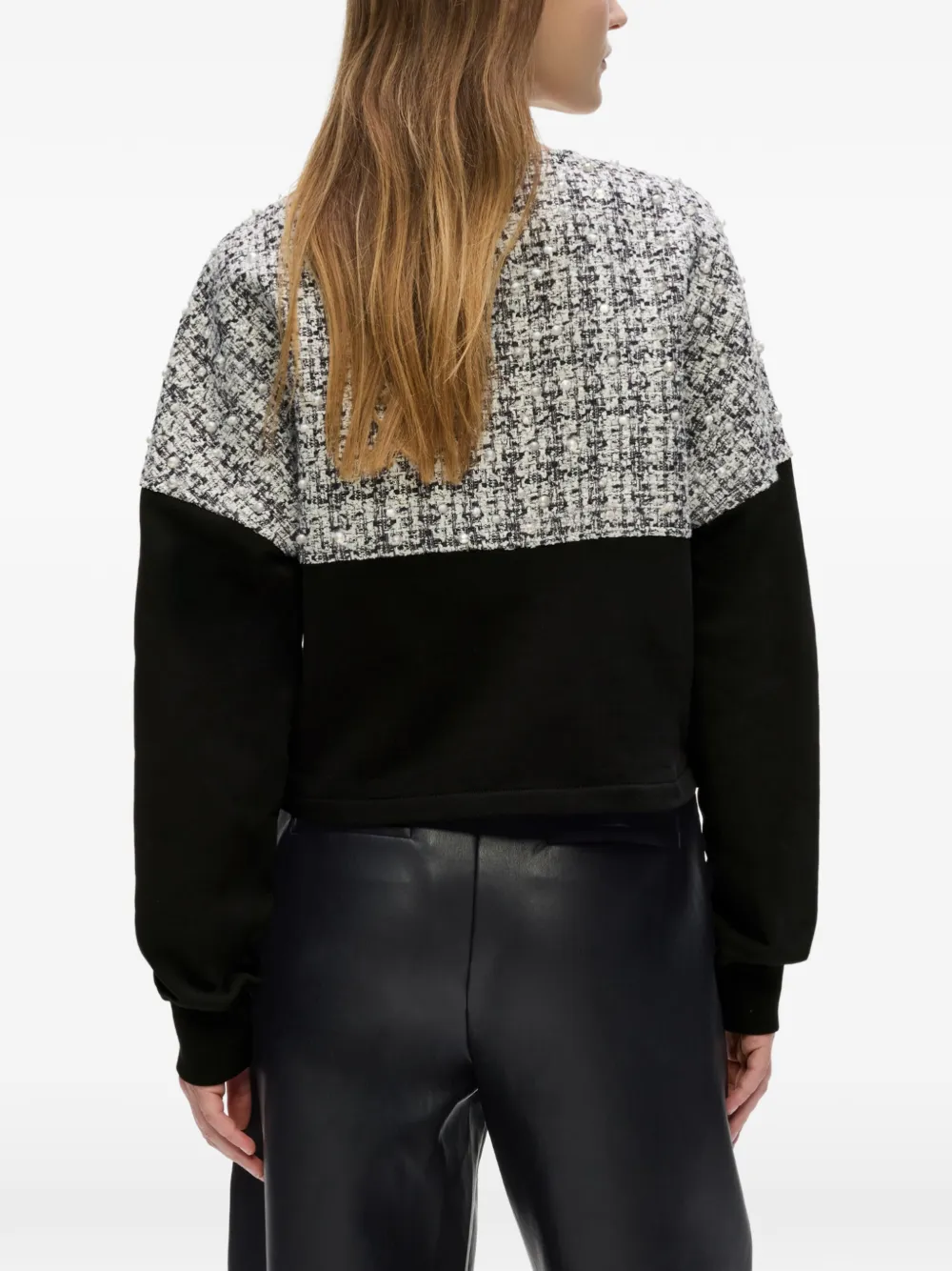 Karl Lagerfeld Bouclé jersey vest met vlakken Zwart