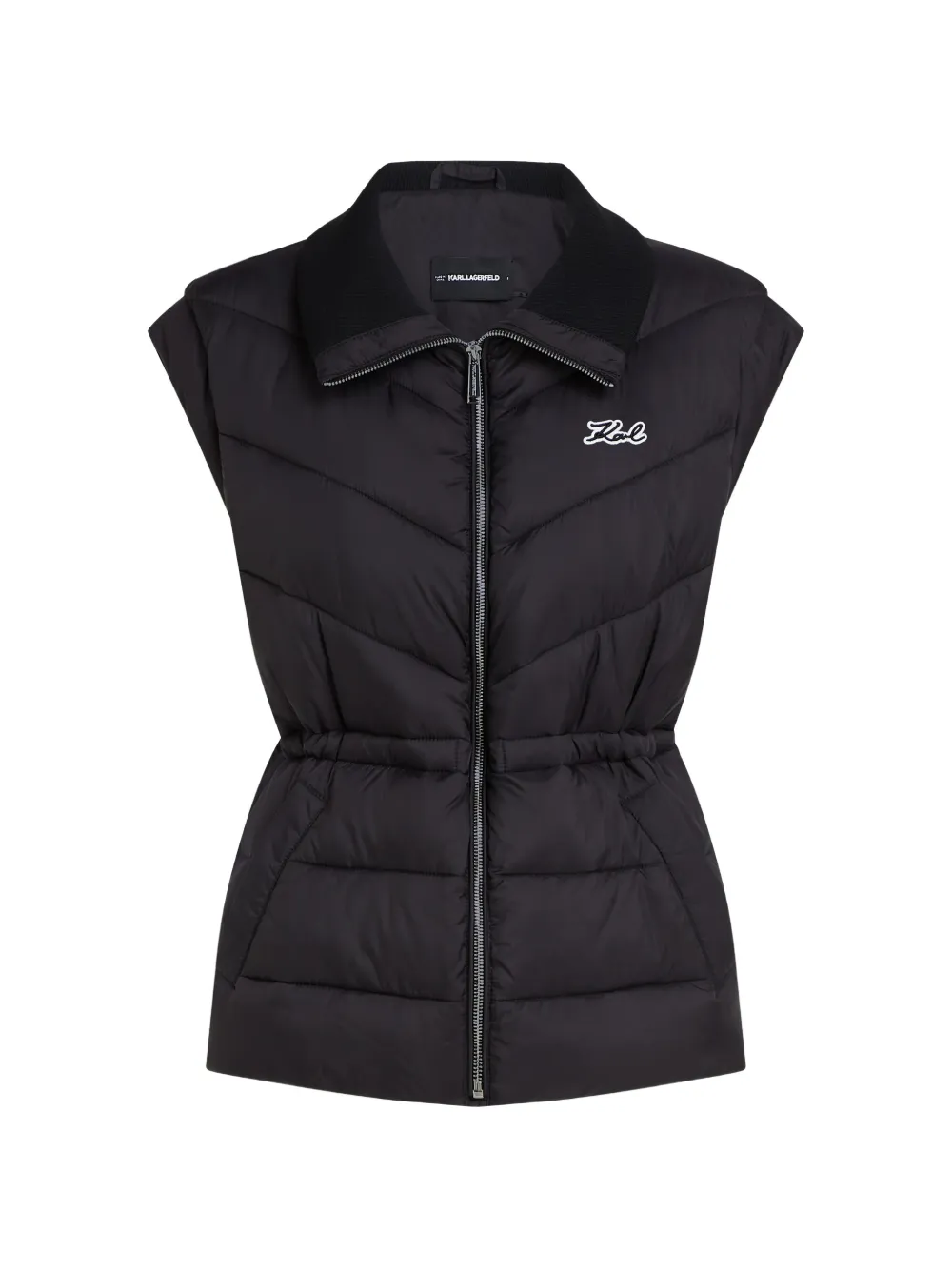 Karl Lagerfeld Gilet trapuntato con coulisse - Nero