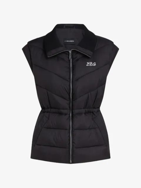 Karl Lagerfeld quilted logo-patch gilet