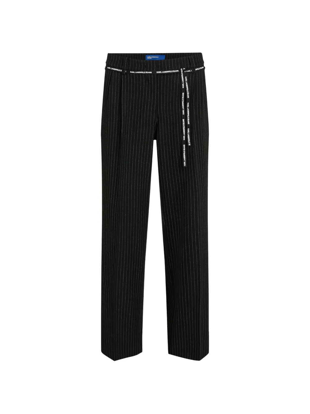 Karl Lagerfeld Jeans pinstripe logo-tape trousers - Schwarz