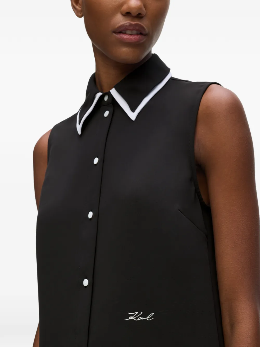 Karl Lagerfeld Mouwloze blouse Zwart