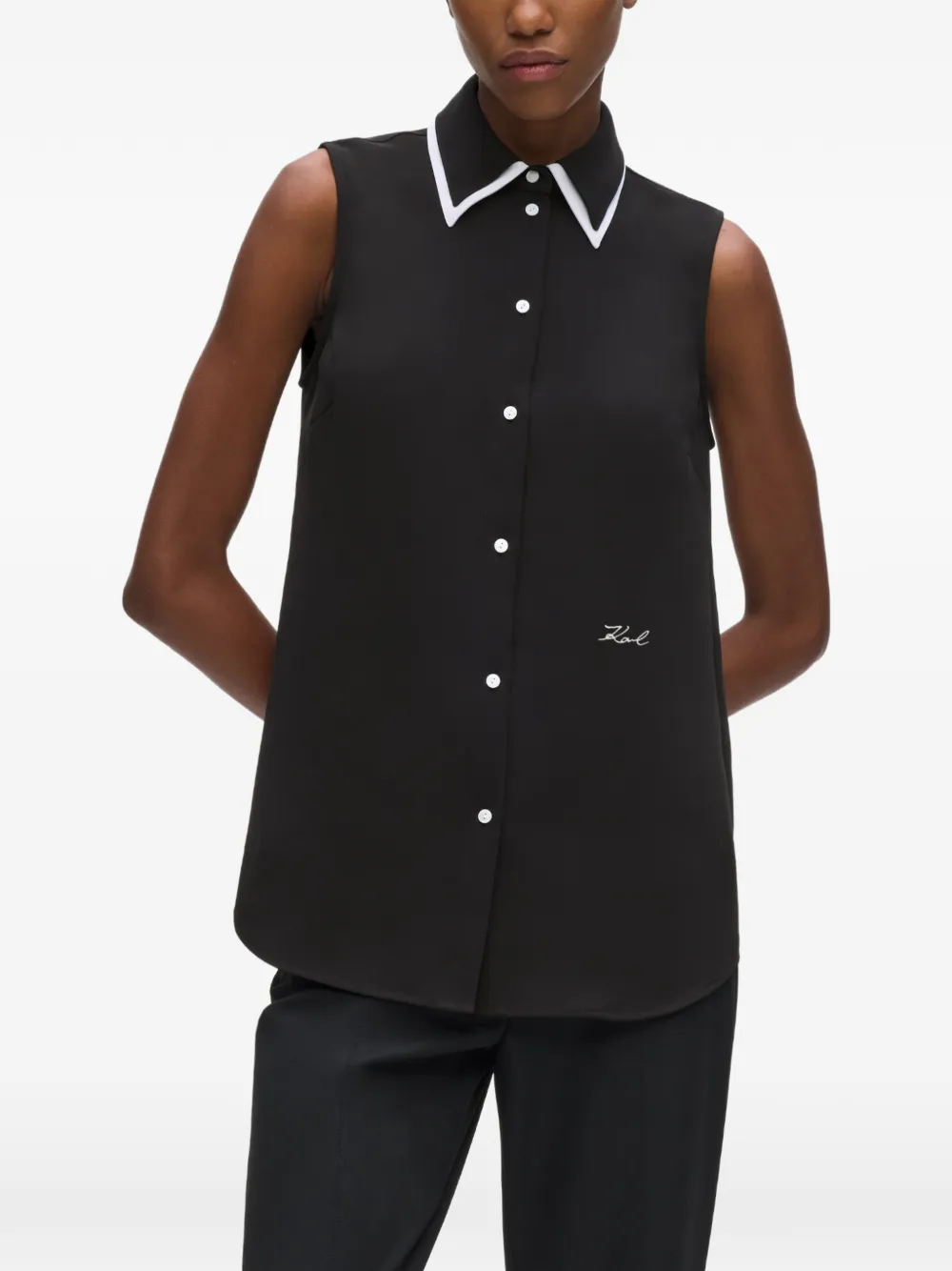 Karl Lagerfeld Mouwloze blouse Zwart