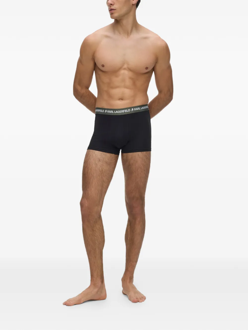 Karl Lagerfeld Vijf boxershorts met logoband Zwart