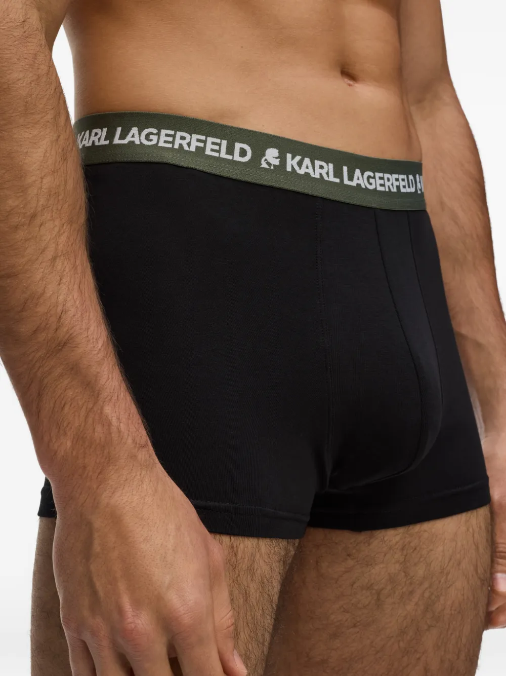 Karl Lagerfeld Vijf boxershorts met logoband Zwart