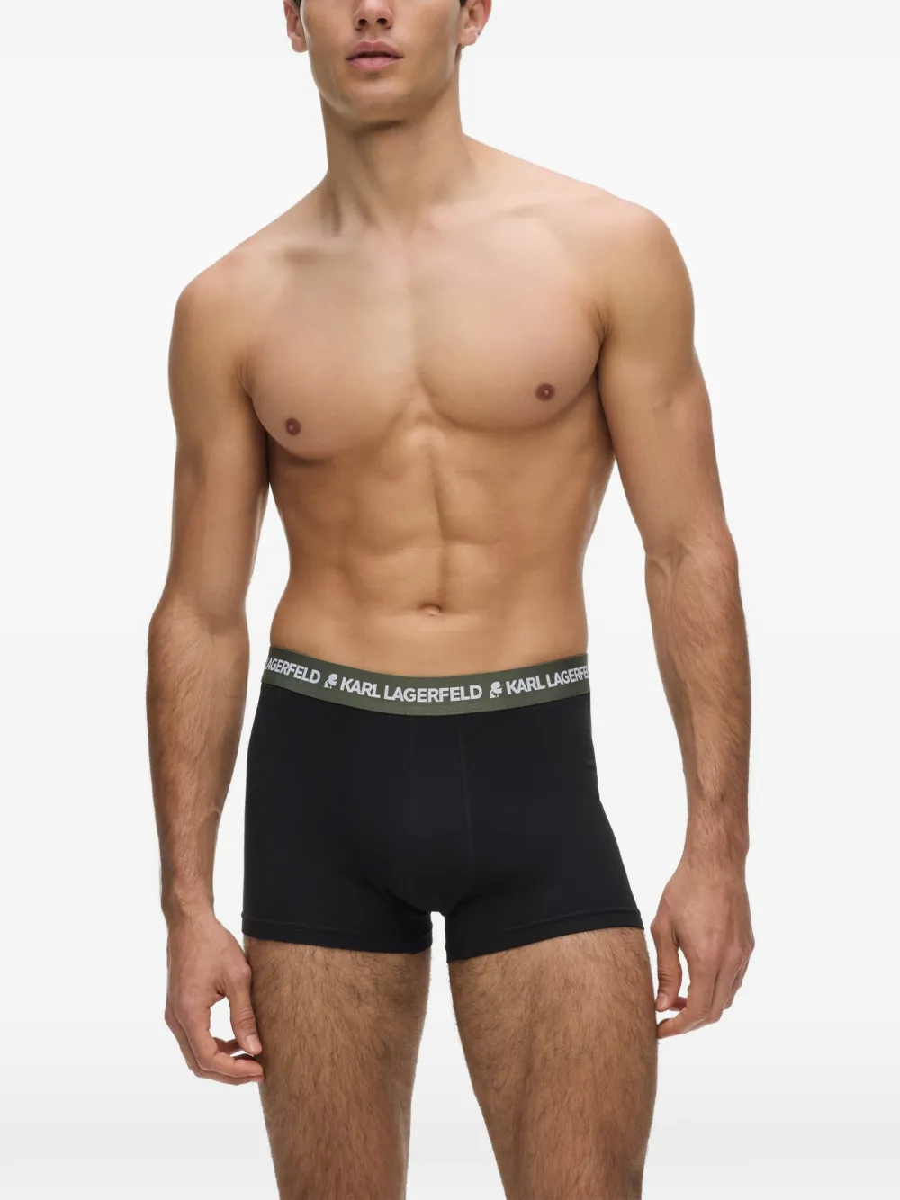 Karl Lagerfeld Boxer con banda logata (3 pezzi) - Nero