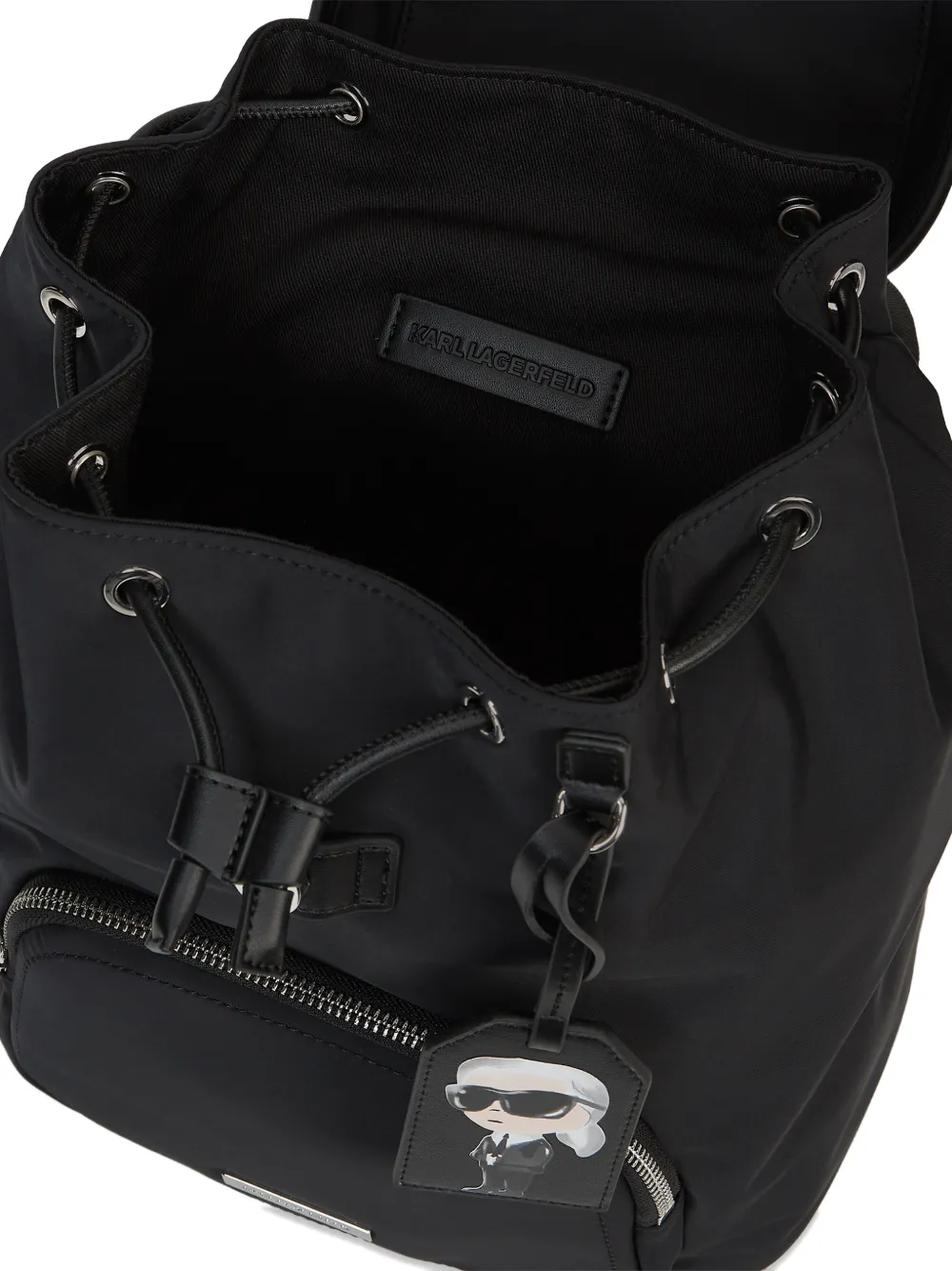 Karl Lagerfeld Ikon rugzak met label Zwart