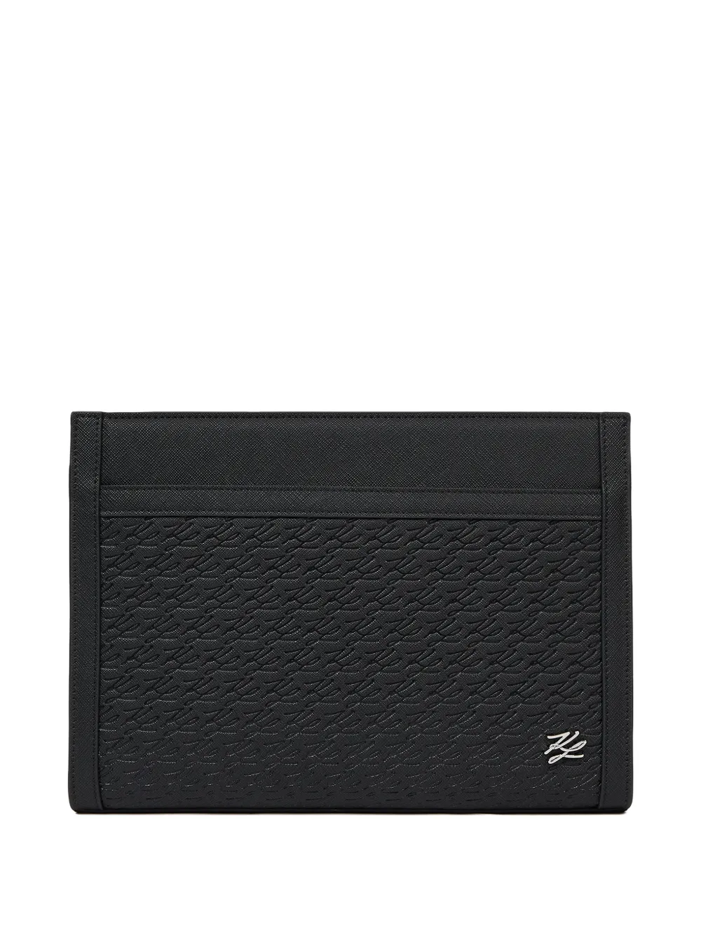 Karl Lagerfeld monogram-embossed clutch - Nero