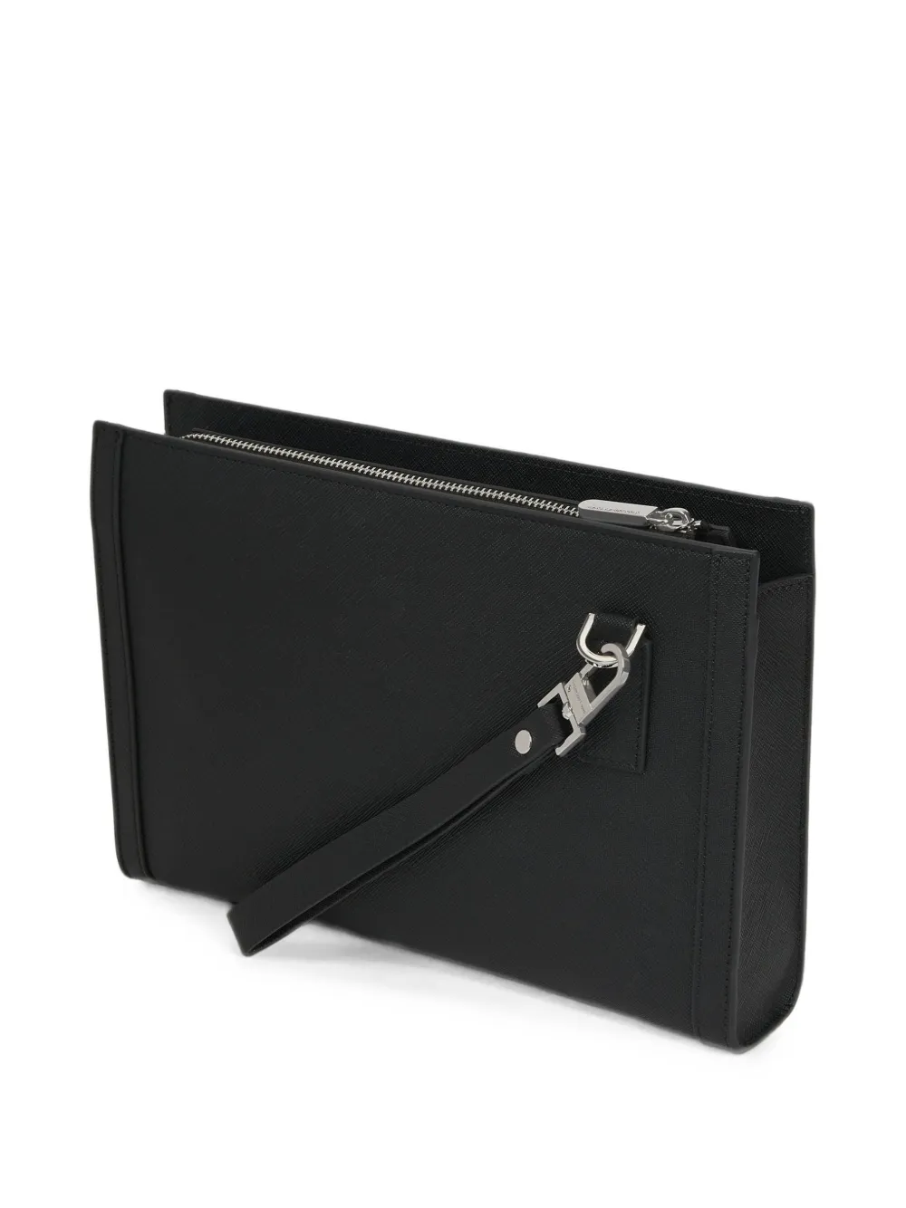 Karl Lagerfeld monogram-embossed clutch - Nero