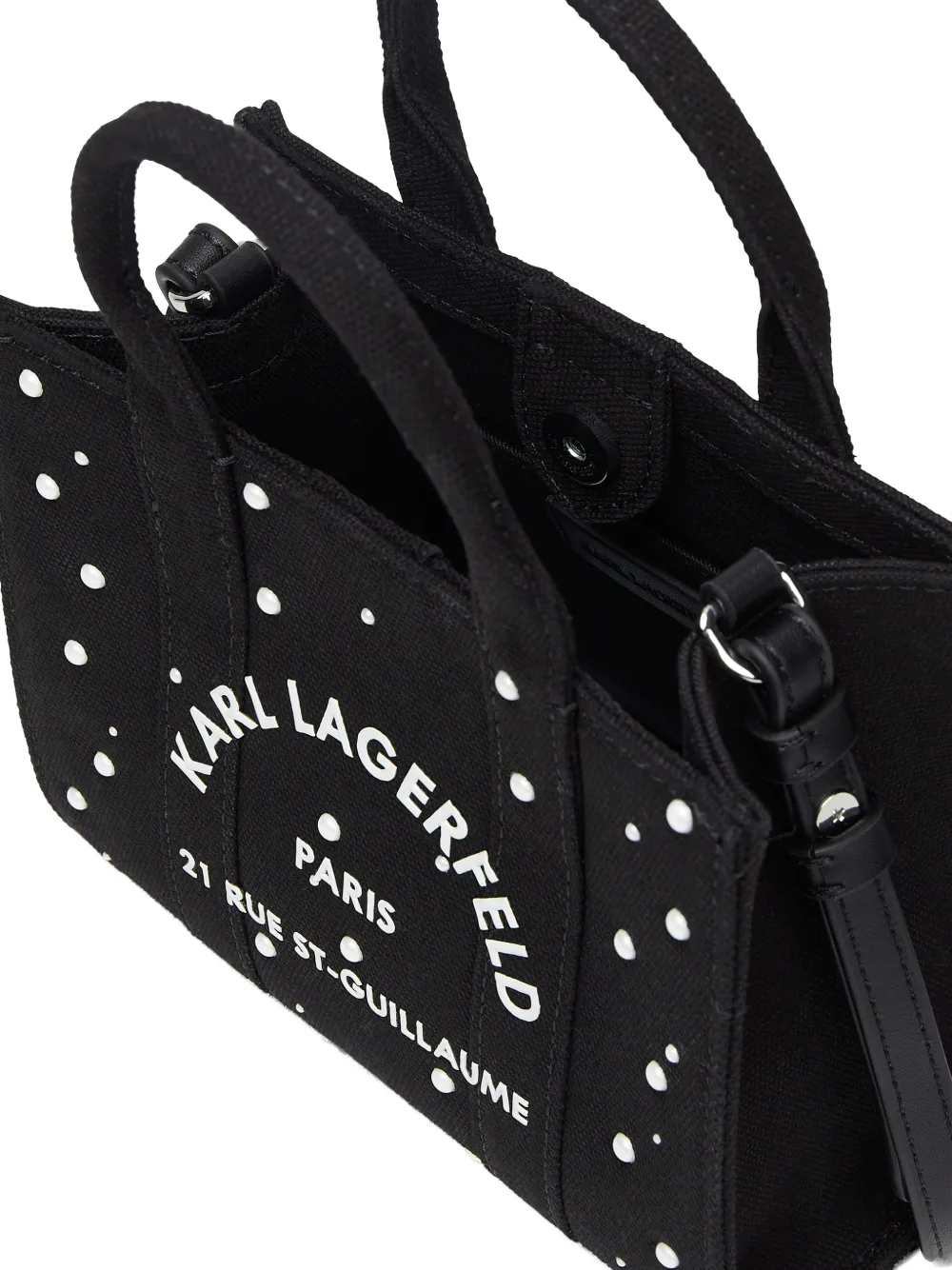 Karl Lagerfeld Rue St-Guillaume mini-shopper verfraaid met parels Zwart