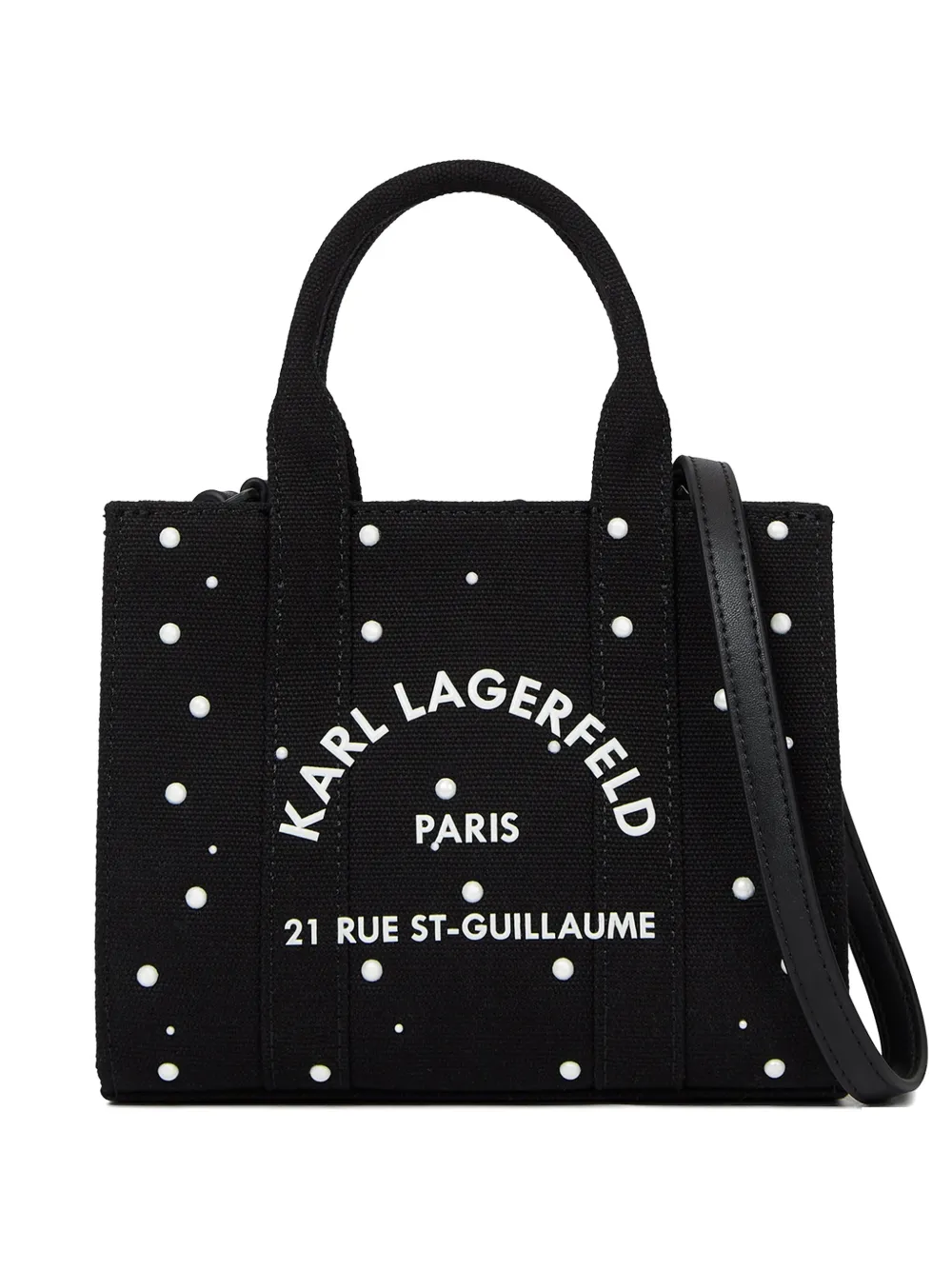 Karl Lagerfeld mini Rue St-Guillaume pearl-embellished tote bag - Schwarz