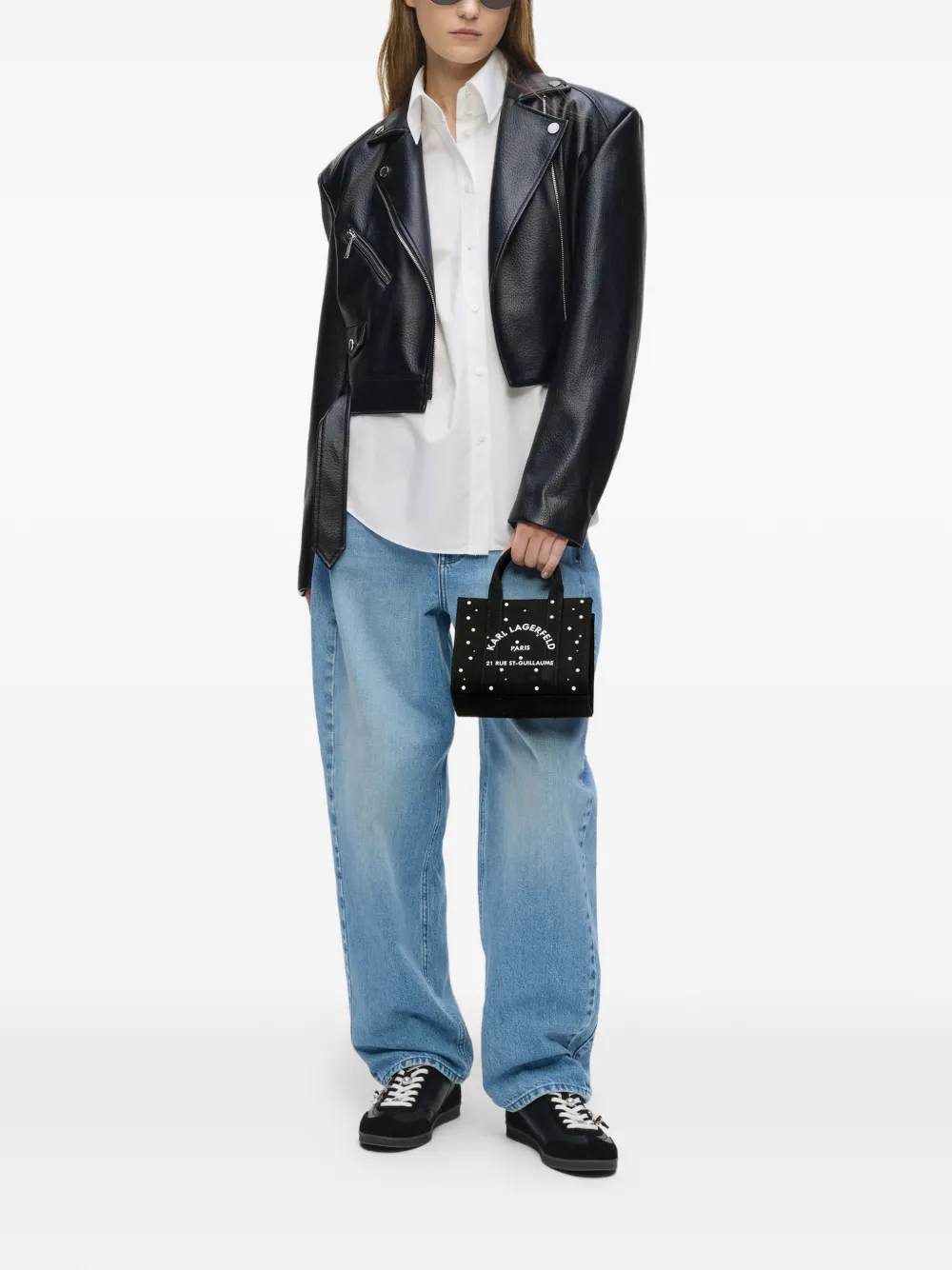 Karl Lagerfeld Rue St-Guillaume mini-shopper verfraaid met parels Zwart