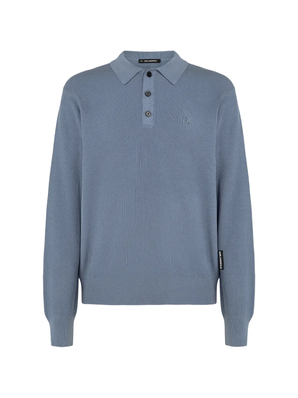 Karl Lagerfeld ribbed-knit polo shirt - Blu