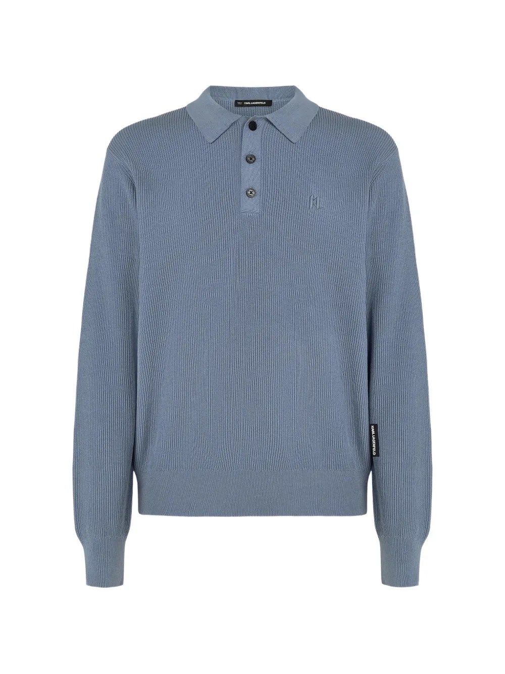 Karl Lagerfeld Ribgebreid poloshirt Blauw
