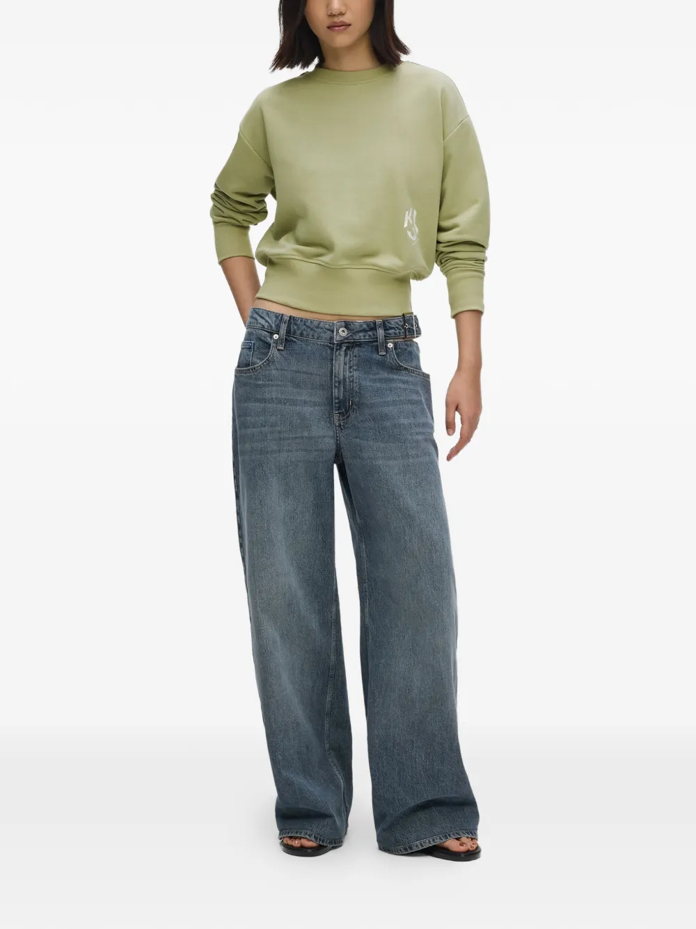 Karl Lagerfeld Jeans Sweater met logoprint Groen