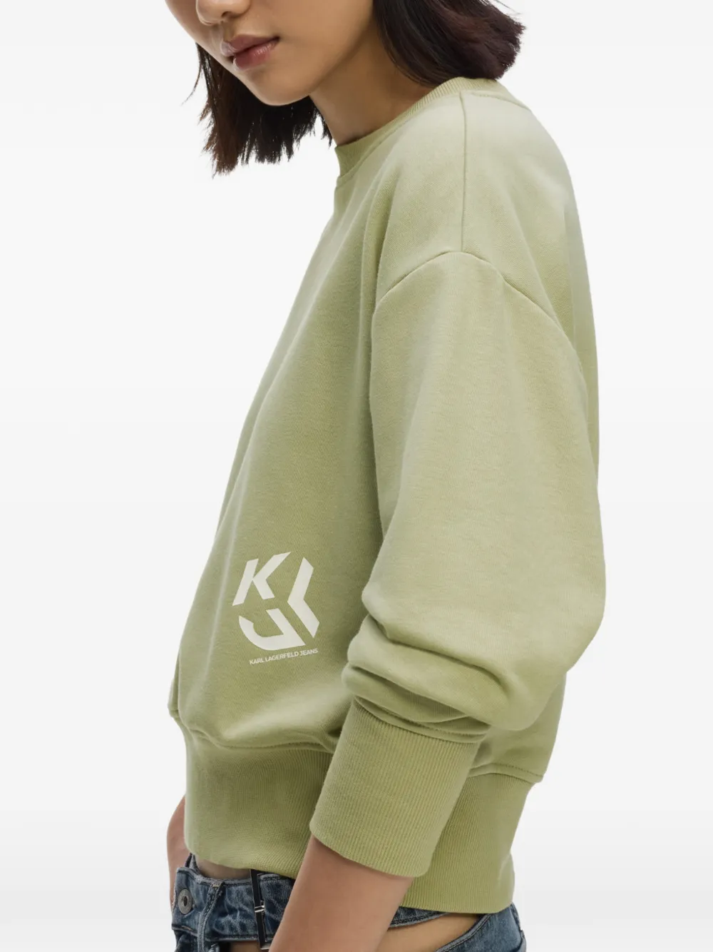 Karl Lagerfeld Jeans Sweater met logoprint Groen