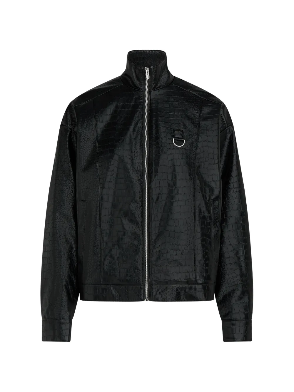 Karl Lagerfeld Jeans Bomber Karlism con effetto coccodrillo - Nero