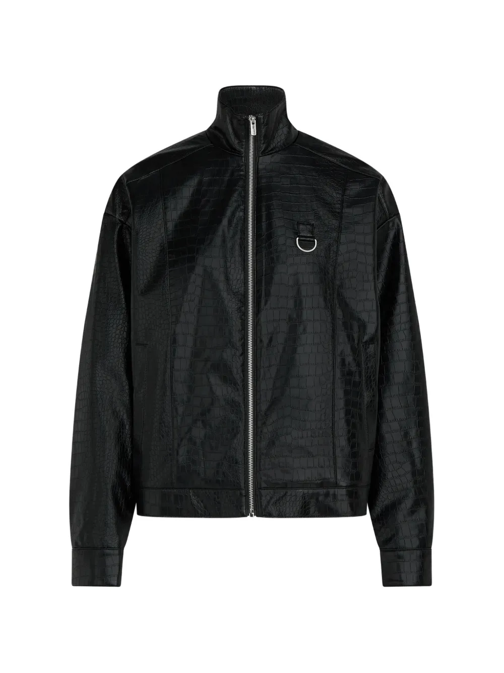 Karl Lagerfeld Jeans Karlism Bomberjacke mit Kroko-Effekt - Schwarz