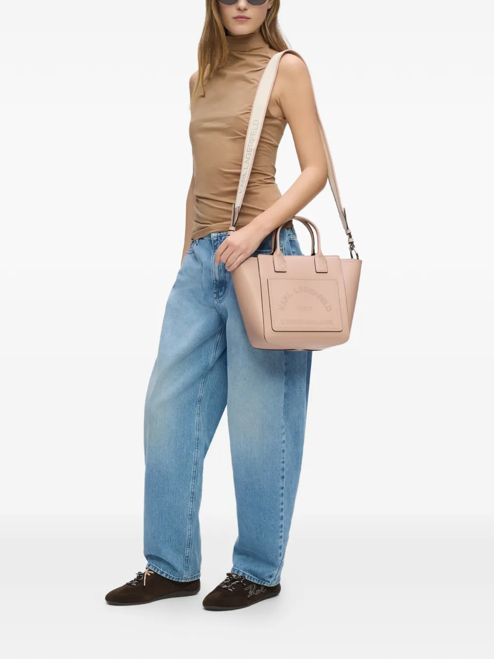 Karl Lagerfeld K Daily shopper met geperforeerd logo Roze