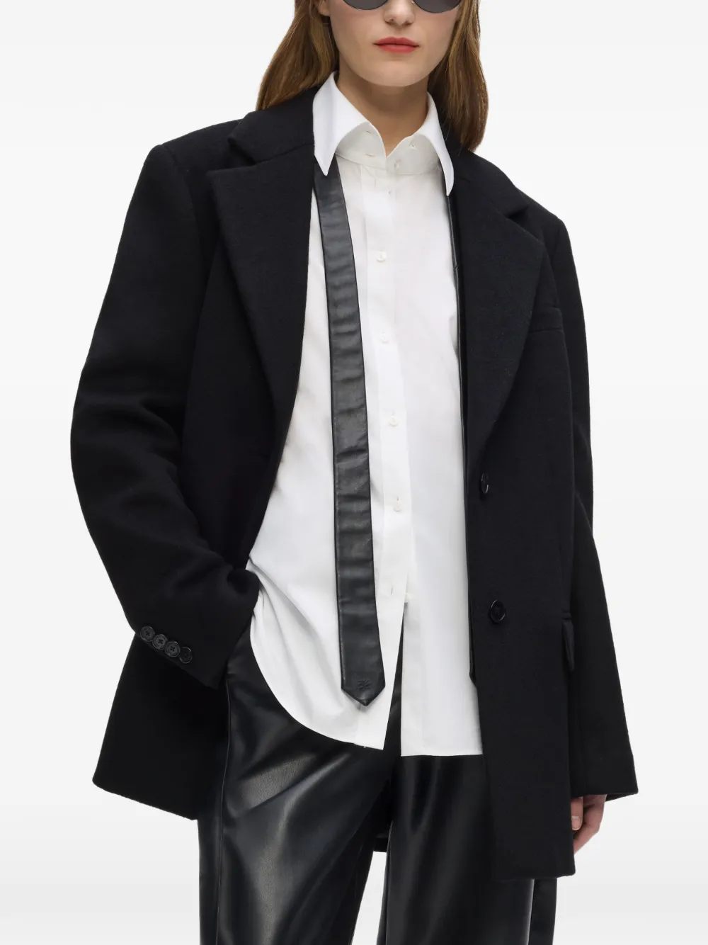 Karl Lagerfeld Mantel met enkele rij knopen Zwart