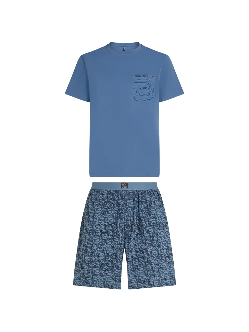 Karl Lagerfeld Ikon-print pajamas set - Blau