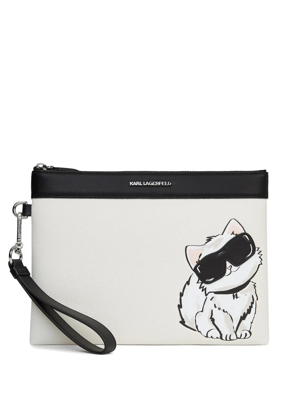Karl Lagerfeld cat-motil clutch - Bianco