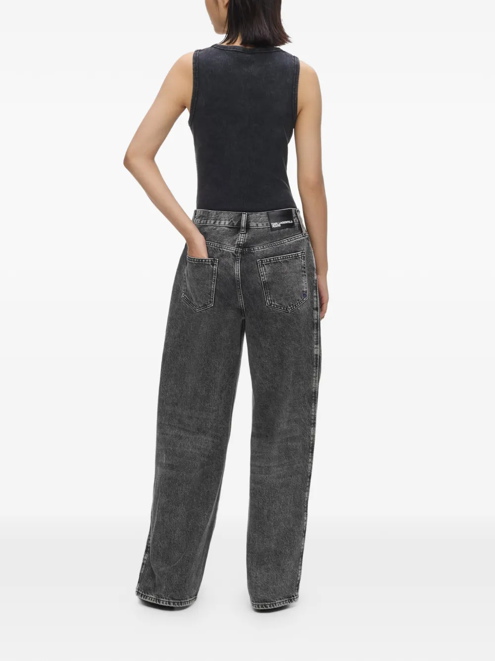 Karl Lagerfeld Jeans met wijde pijpen Grijs