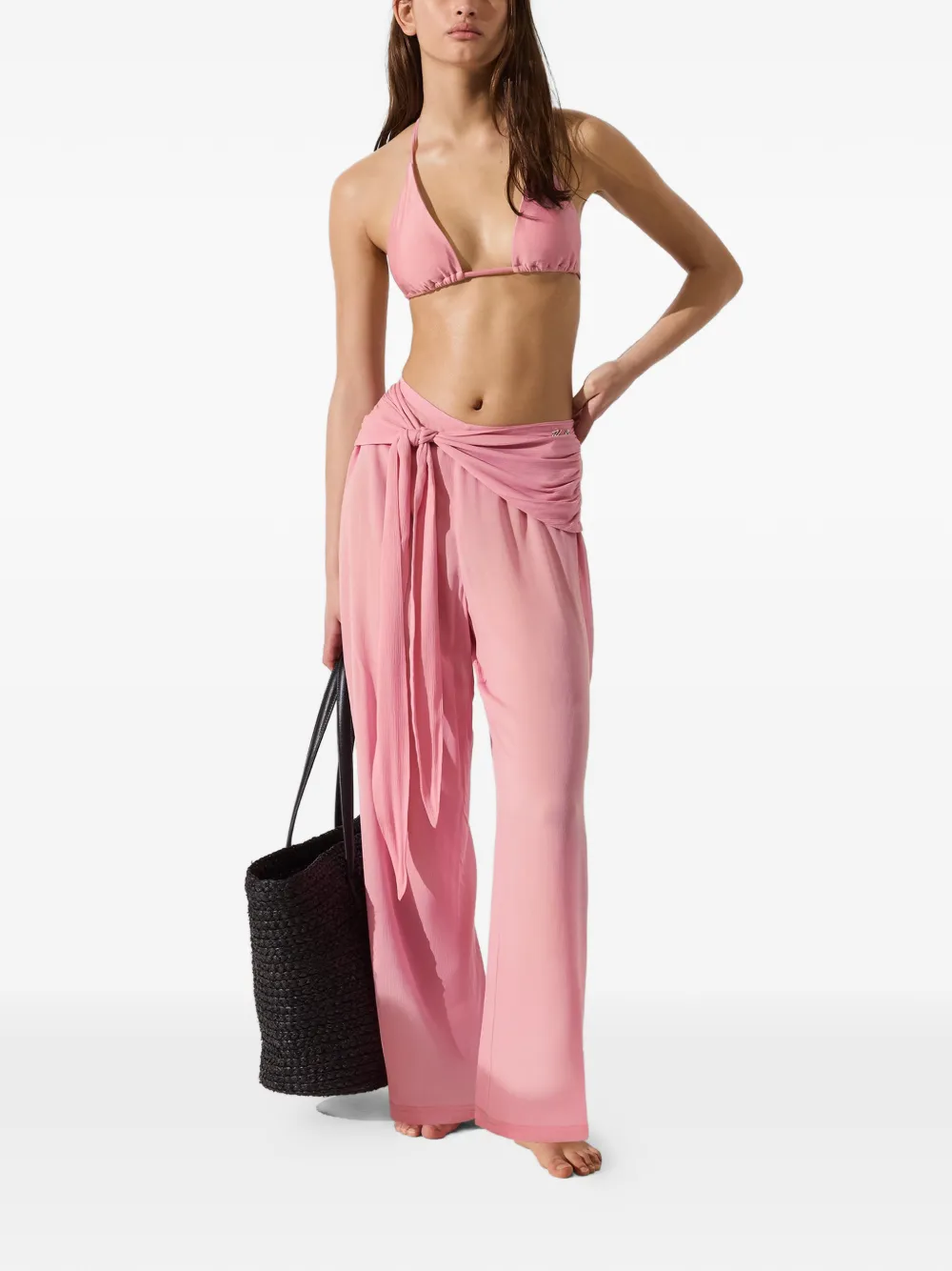 Karl Lagerfeld Broek met gestrikte taille Roze