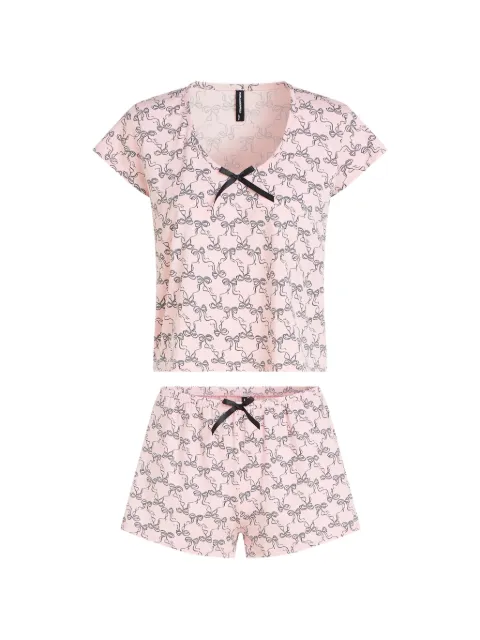 Karl Lagerfeld Signature bow-detail cotton pajamas 