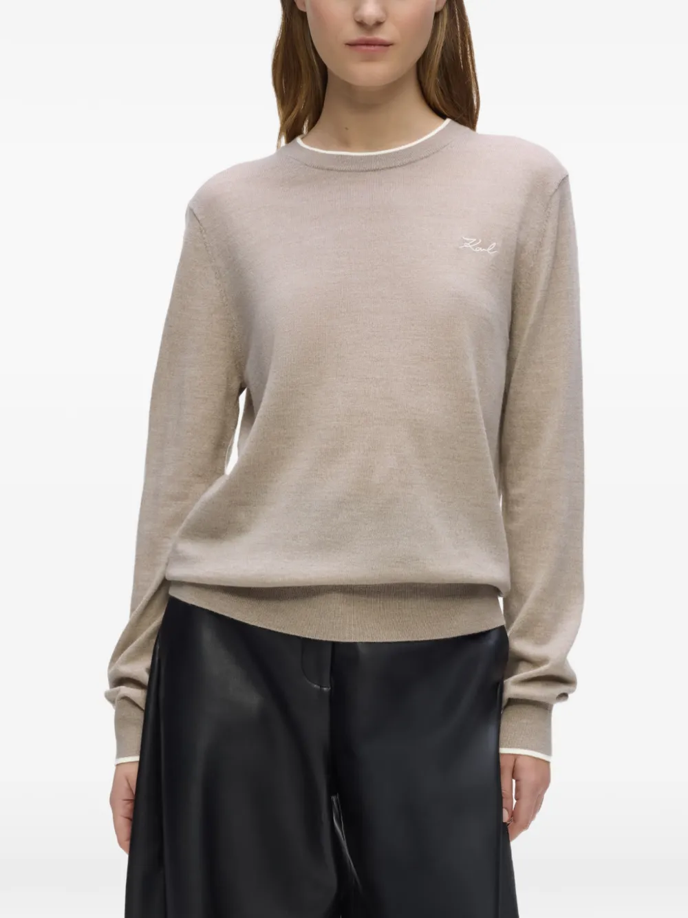 Karl Lagerfeld Trui van merinowol Beige