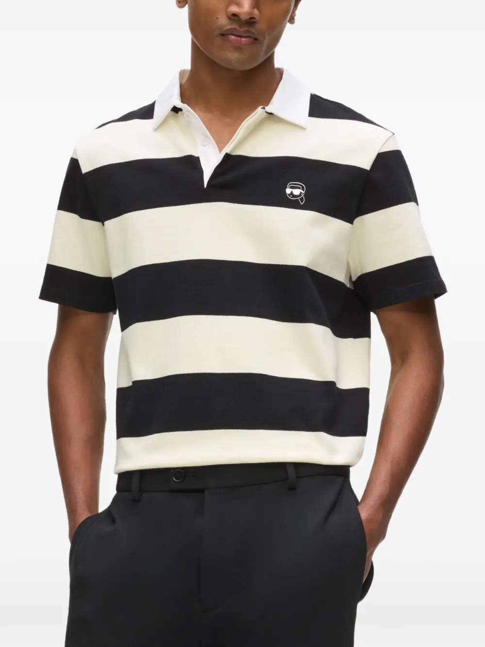 Karl Lagerfeld Gestreept poloshirt Zwart
