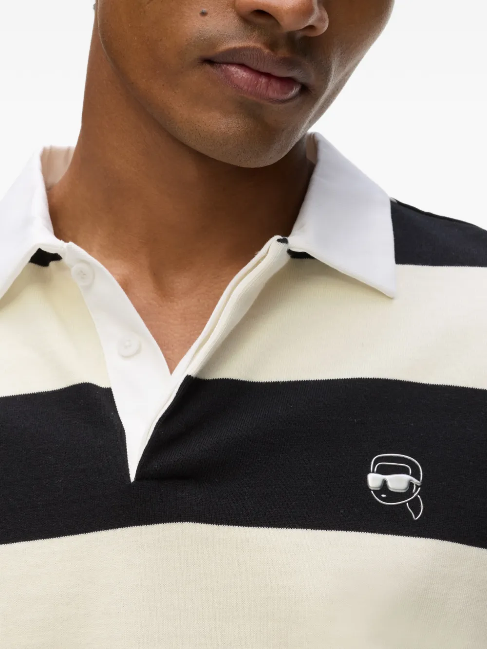 Karl Lagerfeld Gestreept poloshirt Zwart
