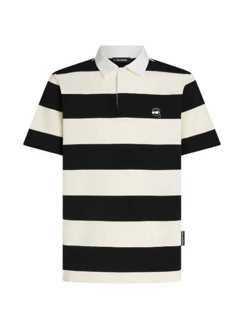 Karl Lagerfeld playera tipo polo con motivo de rayas