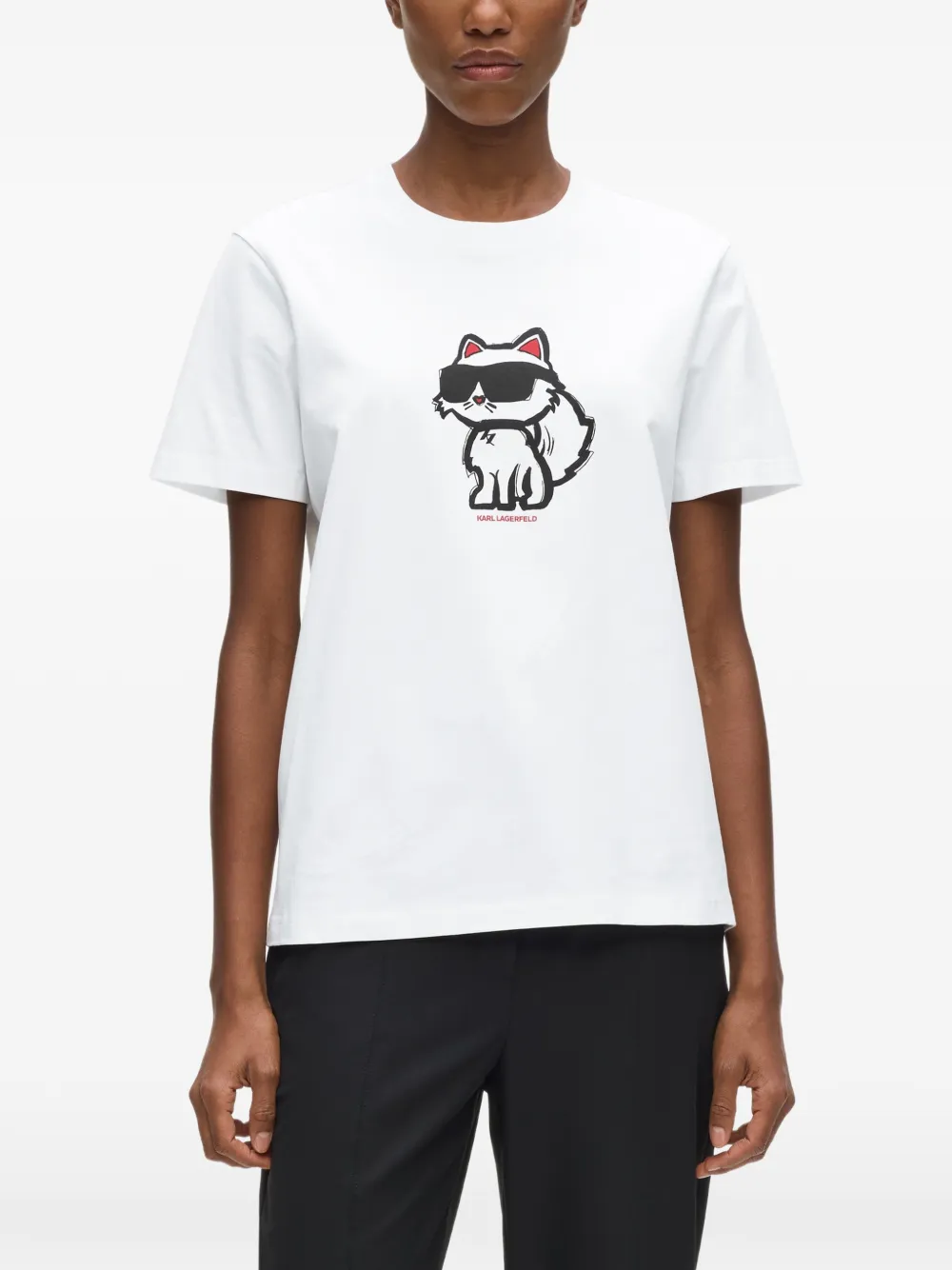 Karl Lagerfeld Ikon Choupette T-shirt Wit