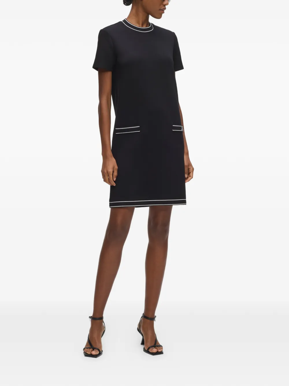 Karl Lagerfeld T-shirtjurk met afwerking Zwart