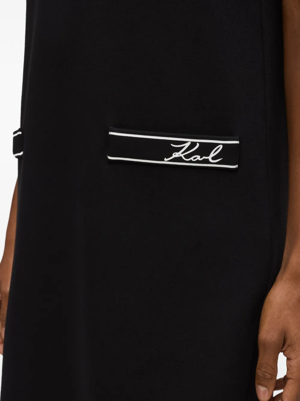 Karl Lagerfeld T-shirtjurk met afwerking Zwart