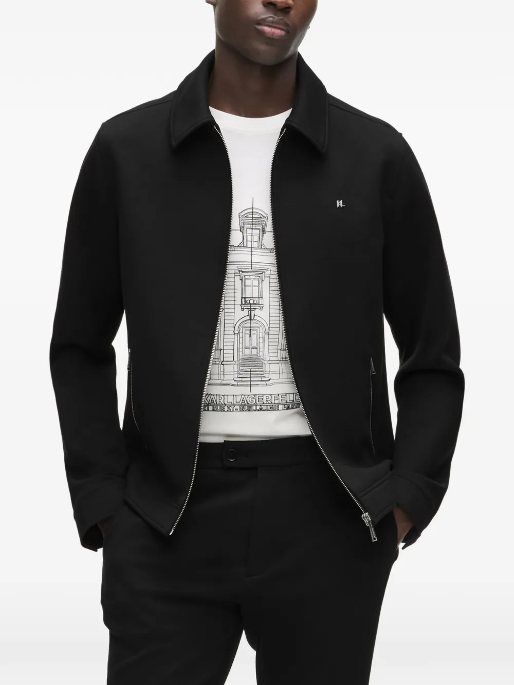 Karl Lagerfeld Punto shirtjack met rits Zwart