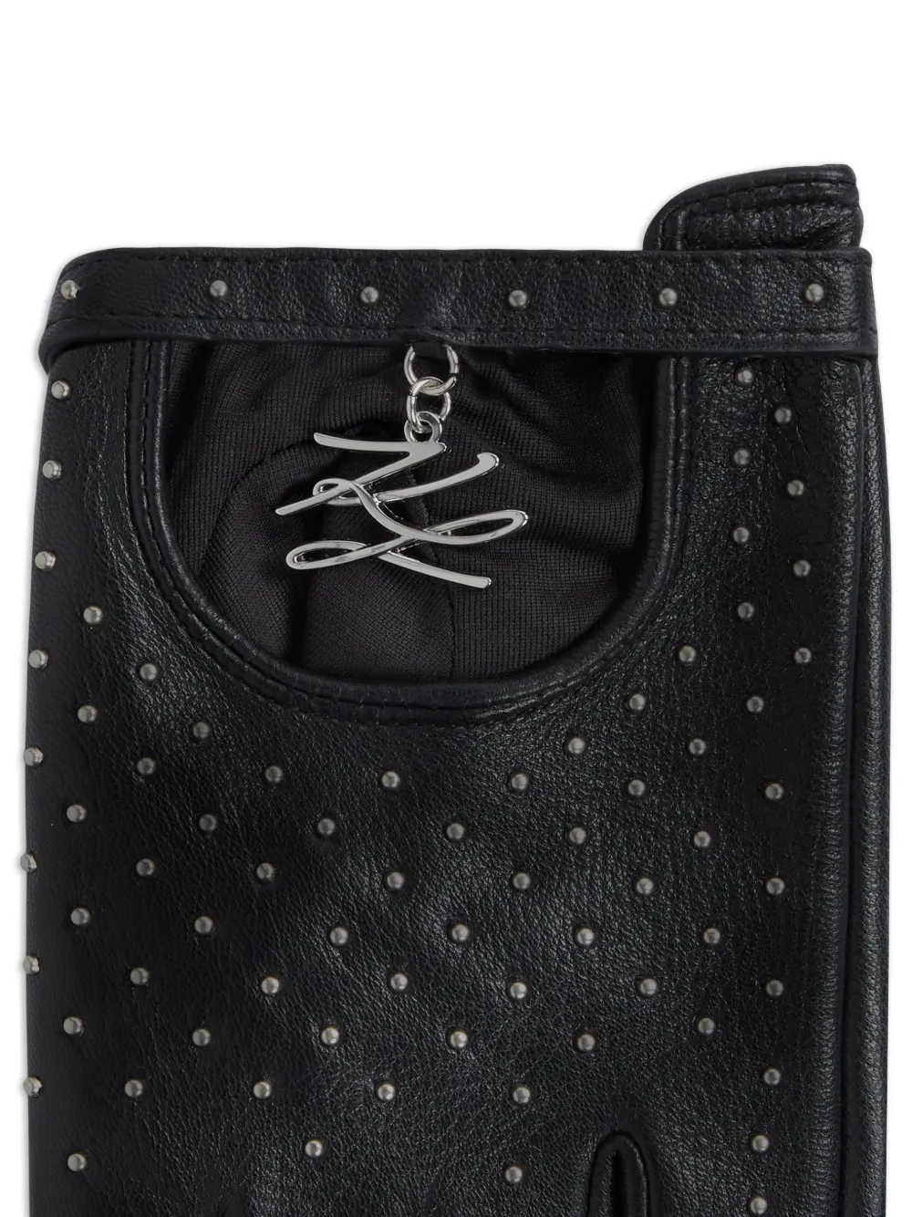 Karl Lagerfeld K Autograph vingerloze handschoenen met studs Zwart